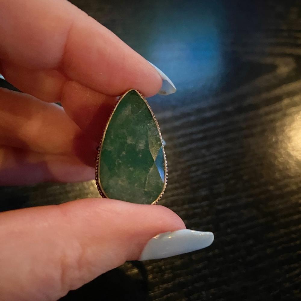 Vintage Zambian Emerald Ring. Sterling